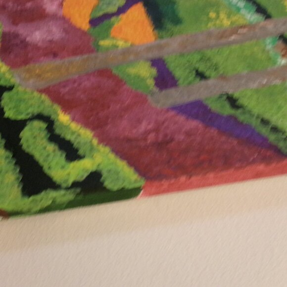 Hand-Painted Abstract Forest Paths 16 x 20 Canvas - Picture 5 of 5